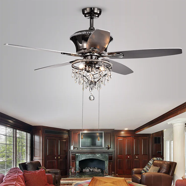 
Saving energy most popular better design crystal ceiling fan LED crystal fan lamp for sale 