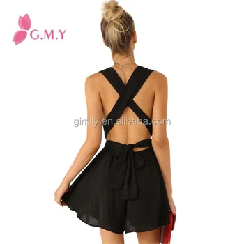 criss cross back jumpsuit