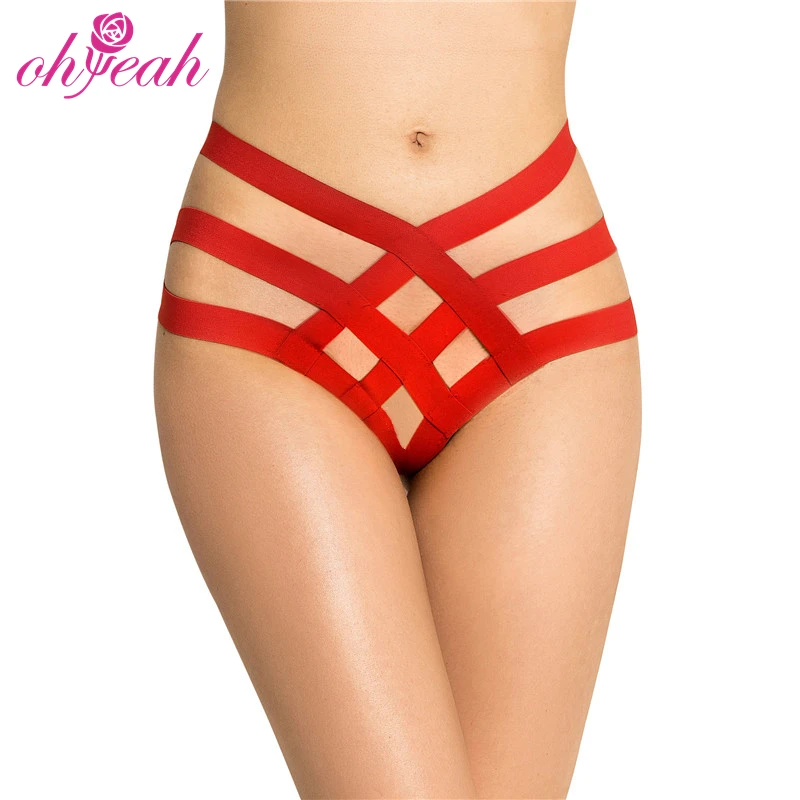 

Open Crotch Women Thong Red Strap High Waist Underwear for Women New Fashion Design, N/a