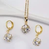 Hot sale 18k gold plated jewelry set zircon crystal ball drop earrings
