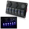 6 bit combinations switch with power socket / USB / voltmeter