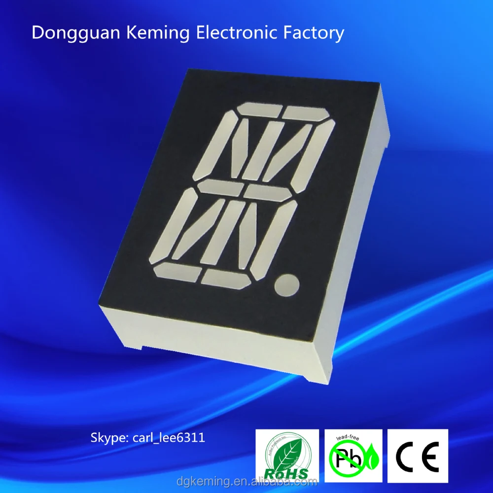 0.5 inch 16 segment alphanumeric 14 segment display 1 digit