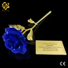 Top New Creative metal crafts 25cm Dating Gift Blue Rose dipped in 24K Gold with certificate