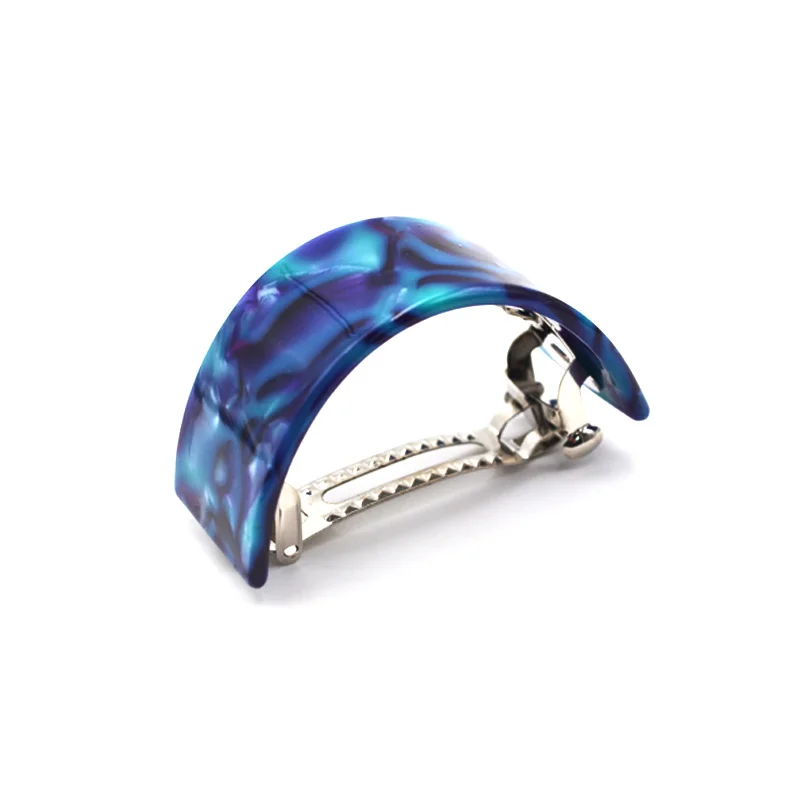 French Style Acetate Round Hair Barrette Clip In Bulk Plastic Acrylic