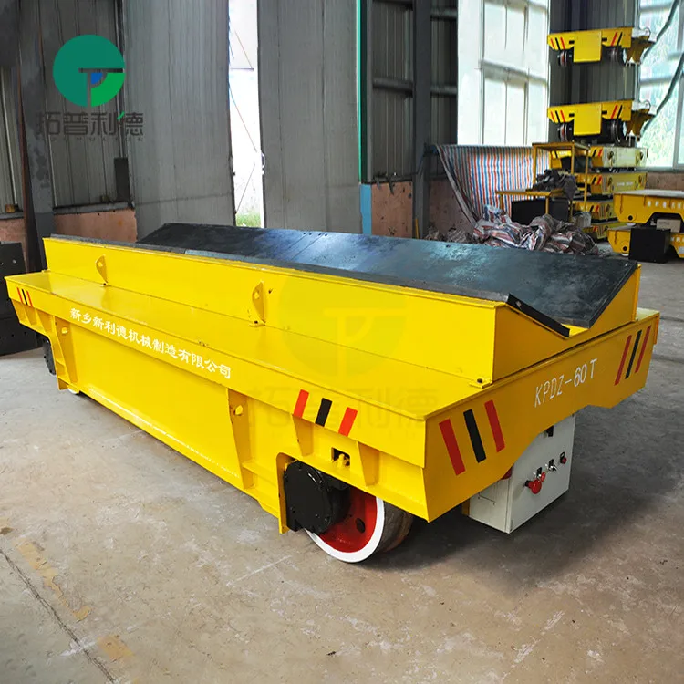 Battery powered railway transfer vehicle for steel mill