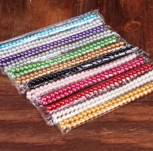 

WIIPU Colorful glass pearl necklace loose glass pearl beads cheap high quality pearl necklace jewelry set