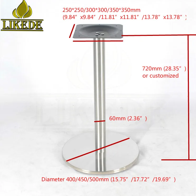 Wholesale Cheap Round Stainless Steel Dining Table Base Leg Circle Furniture Legs