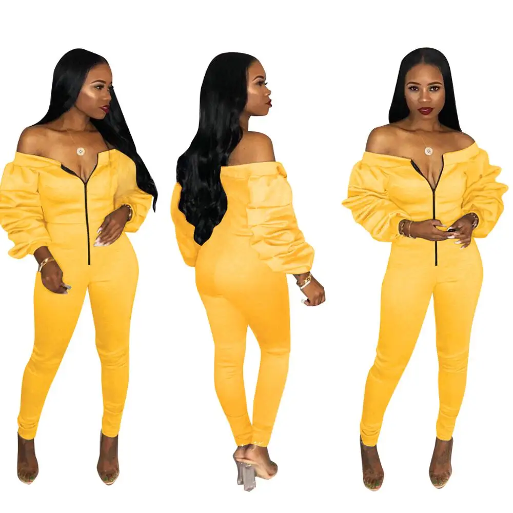 Latest Design Polyester Spandex Pleated Ladies Romper Long Sleeve Jumpsuit Women Sexy Bodycon