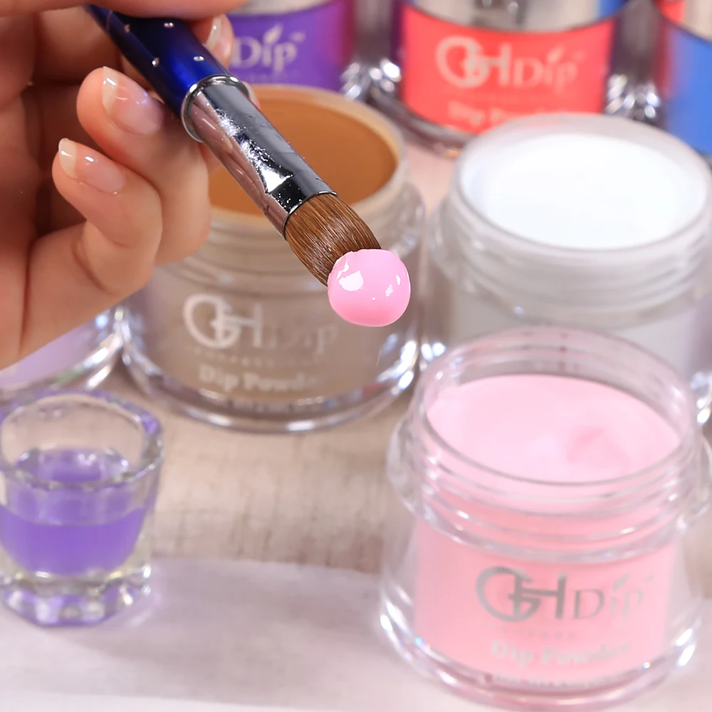 

Feature 2 in 1 Pinnk Color Dipping Powder can be used for both dip nails and acrylic nails, More than 2000 colors available