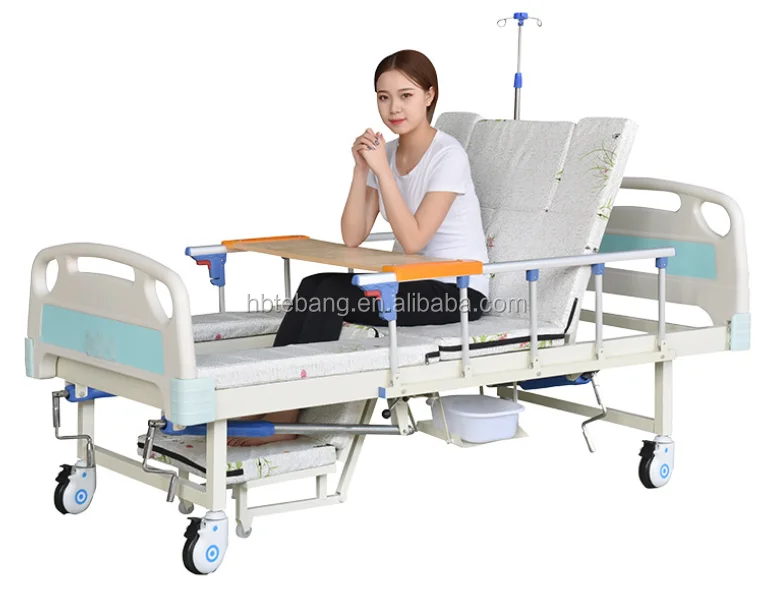 Bl02 Home Care Multifunction Two Crank Manual Medical Bed With Toilet