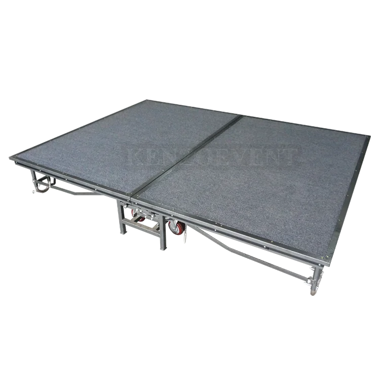 Mobile steel folding stage