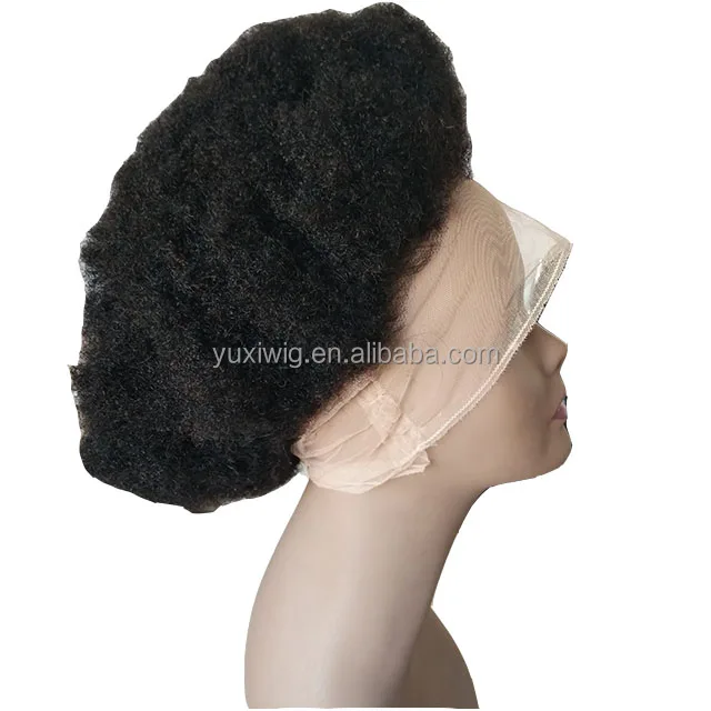 

afro kinky full lace human hair wig 10 short hair small cap