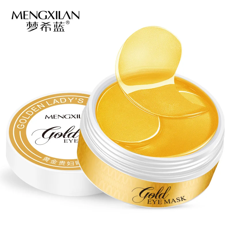 

high quality 24k crystal collagen gold eye treatment mask, Golden