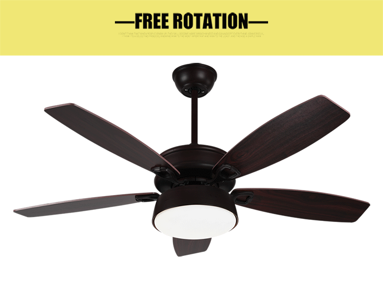 2018 New Products Professional factory Simple 5 Solid Wood Blades Ceiling Fan With Light