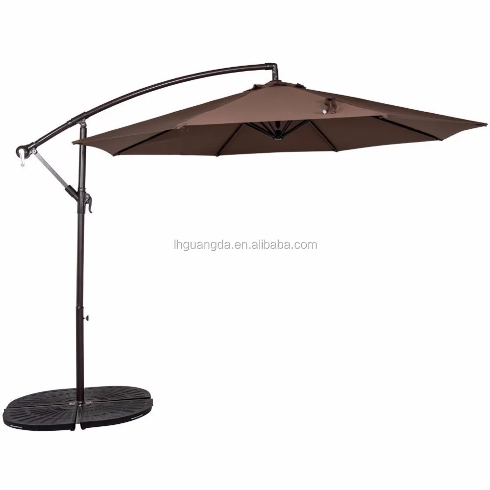 
Sun garden parasol banana outdoor hanging umbrella with crank and Tilt Adjustment cantilever patio umbrella 