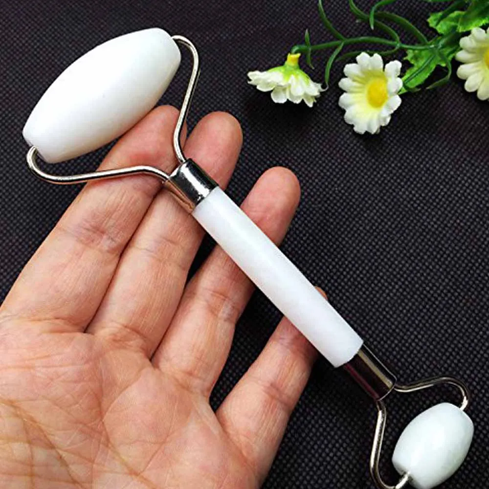 

White jade facial roller for wholesale