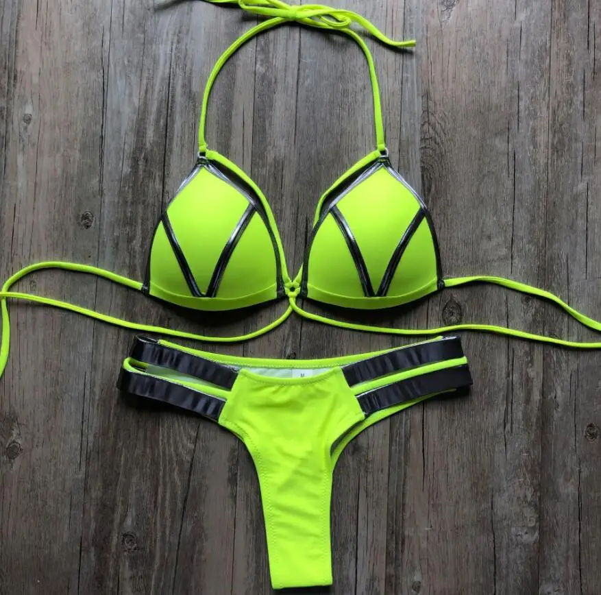 

NEW STOCK 9Colors Push Up Swimwear Strappy Brazilian Cut Plus Size XL Bikini Set