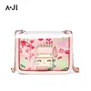 2019 Stylish designer ladies PVC Jelly handbag printed custom sling bag with logo