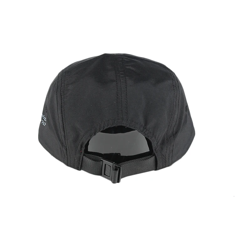 Custom Made Top Quality Black Nylon Soft Feel 5 Panel Camp Caps Hats ...