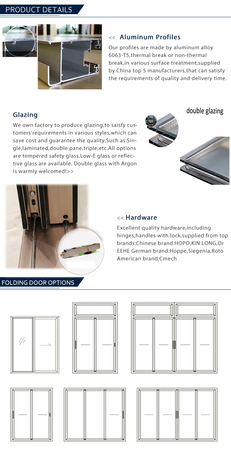 powder coated aluminum lift sliding door custom