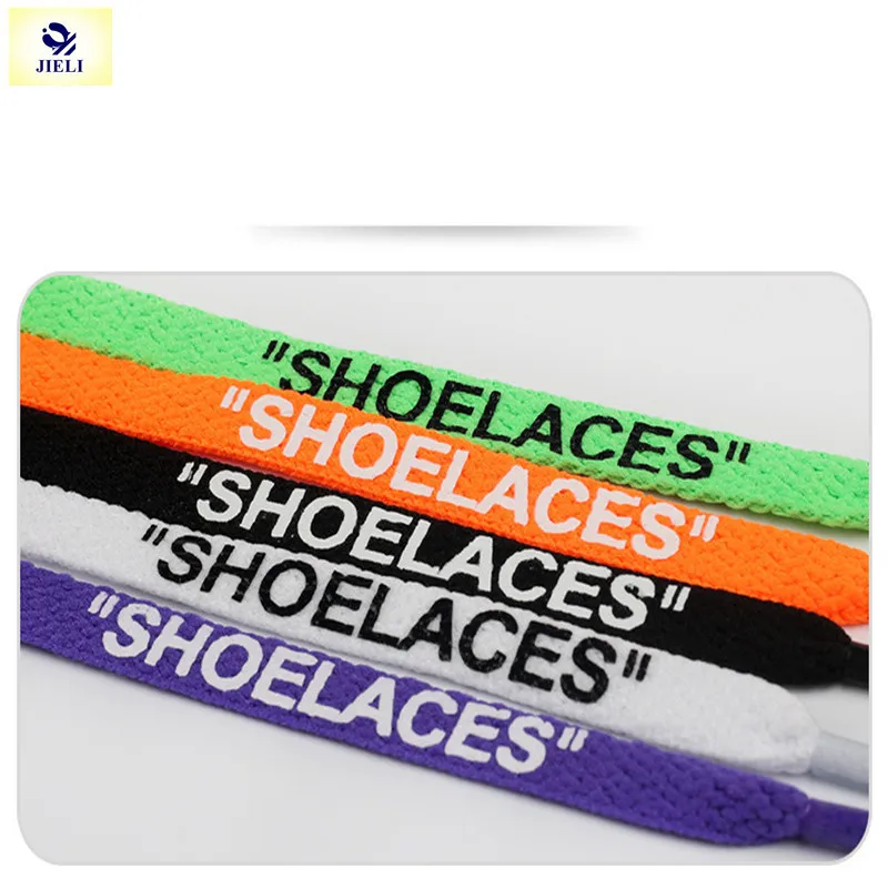 Jieli Flat Design Bulk Custom Printed Shoelaces No Minimum For Shoes