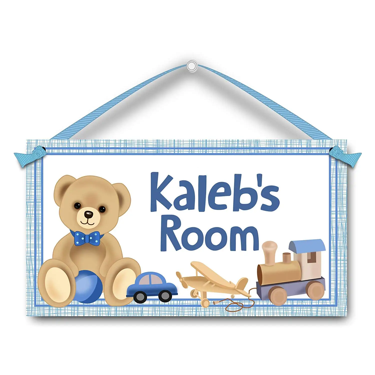 Personalized Name Teddy Bear Kids Bedroom Door Sign