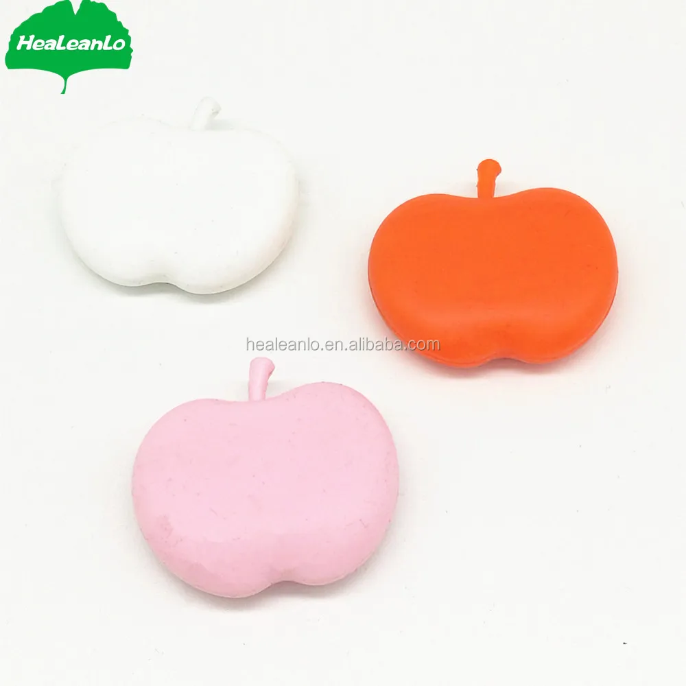 
Healeanlo BPA Free where to buy silicone beads apple shape silicone teething necklace pendant for baby 