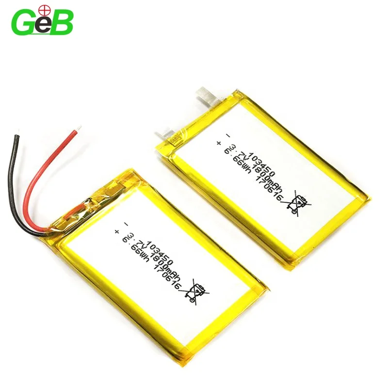 
GEB 103450 3.7v 1800mah li ion battery for battery operated gps tracking  (62134923068)