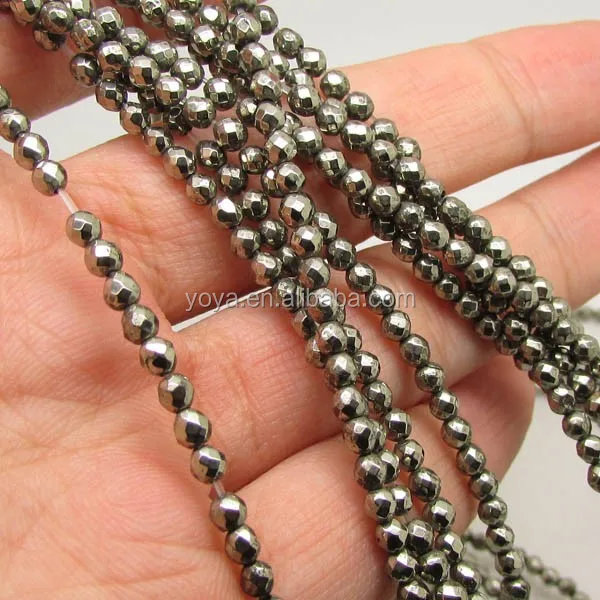

PB1144 Wholesale tiny golden iron pyrite faceted beads