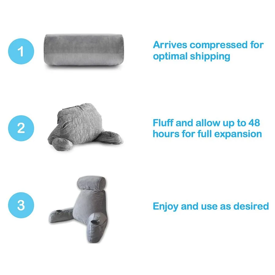 B830 Big Support Waist Cushion Reading Bed Back Rest Pillow Shredded