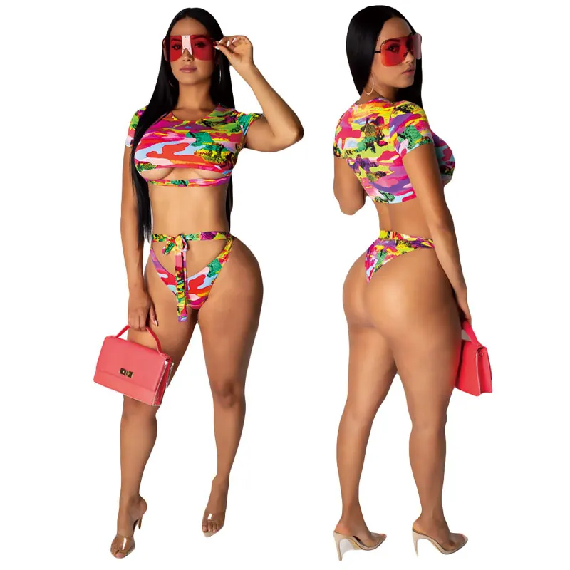 

90702-MX33 latest styles 2019 printing swimwear sexy bikini sets