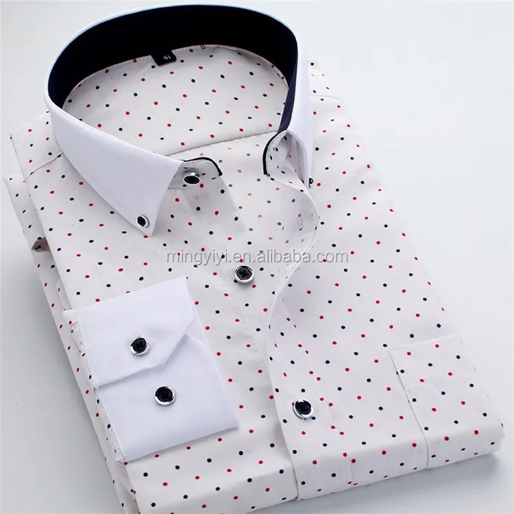 2018 Men Dress Shirt Spring New High Quality Fashion Floral Printed Long Sleeve Slim Fit Casual Business