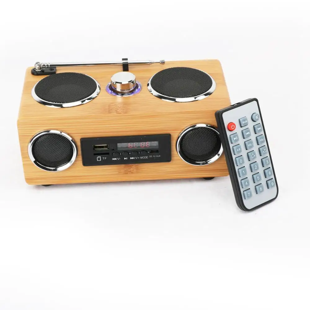 Wholesale bamboo wooden portable wifi bluetooth high volume mini professional speaker