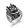 Hot selling chinese dragon ring silver,dragon head ring for men
