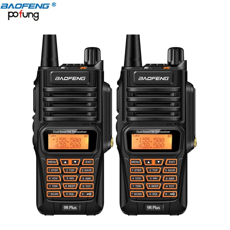 

2019 NEW ham radio china baofeng 10w walkie talkie IP67 long range 10km 4500mah Baofeng UV-9R plus, Black walkie talkie