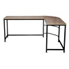 Modern Computer Desk L Shaped Corner Desk Home Office Wood & Metal Laptop PC Table Writing Study Table