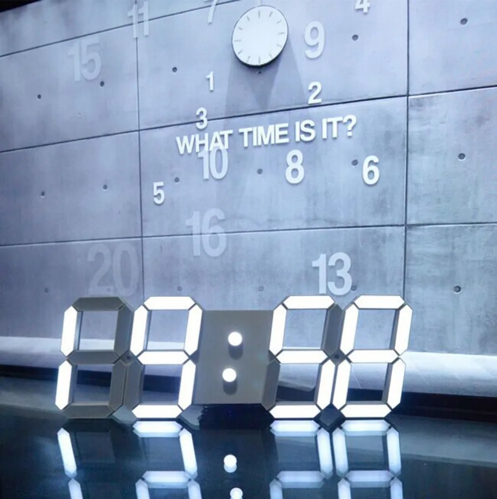 Hogift grote moderne ontwerp digitaal led horloge vintage grote ... Slaapkamer ontwerp