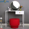 Small Space Furniture White Metal Makeup Dressing Table With Drawers