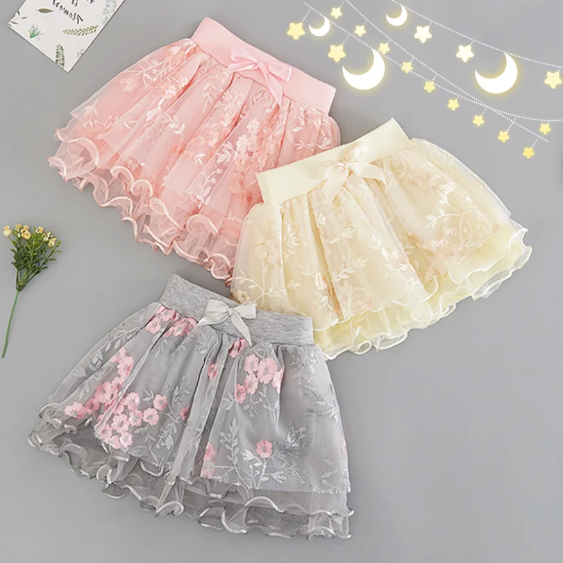 2020 New Little Girls Pettiskirt Cute Baby Tutu Skirts Pink short children Tulle Skirts