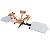 NS402-EAS 4 color 2 stations rotary manual T-shirt textile offset silk screen printer screen printing machine