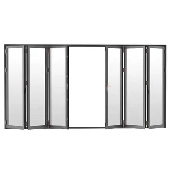 新产品的白色双折叠玻璃门