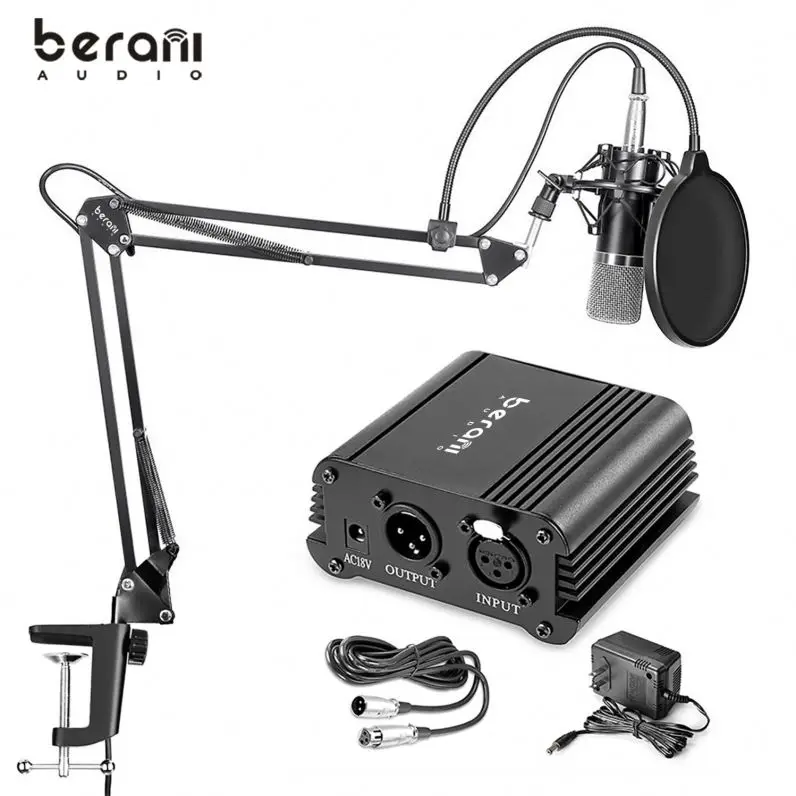 

BM800PLUS Mic Bm800 omnidirectional podcast studio recording electret condenser microphone pc professional set