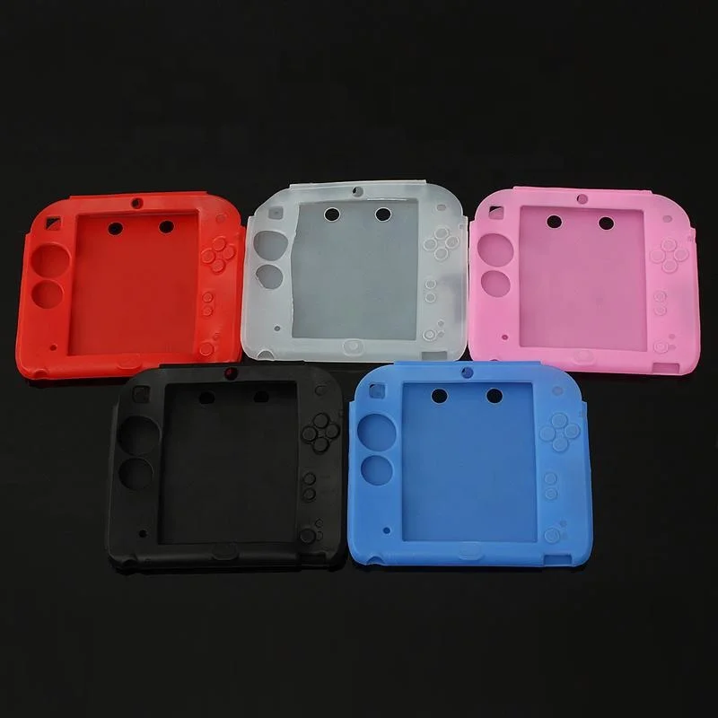 

Wholesale soft Silicone Rubber Case Protective Guard Sleeve Gel Skin Cover for 2DS Multicolor, Black white red blue pink