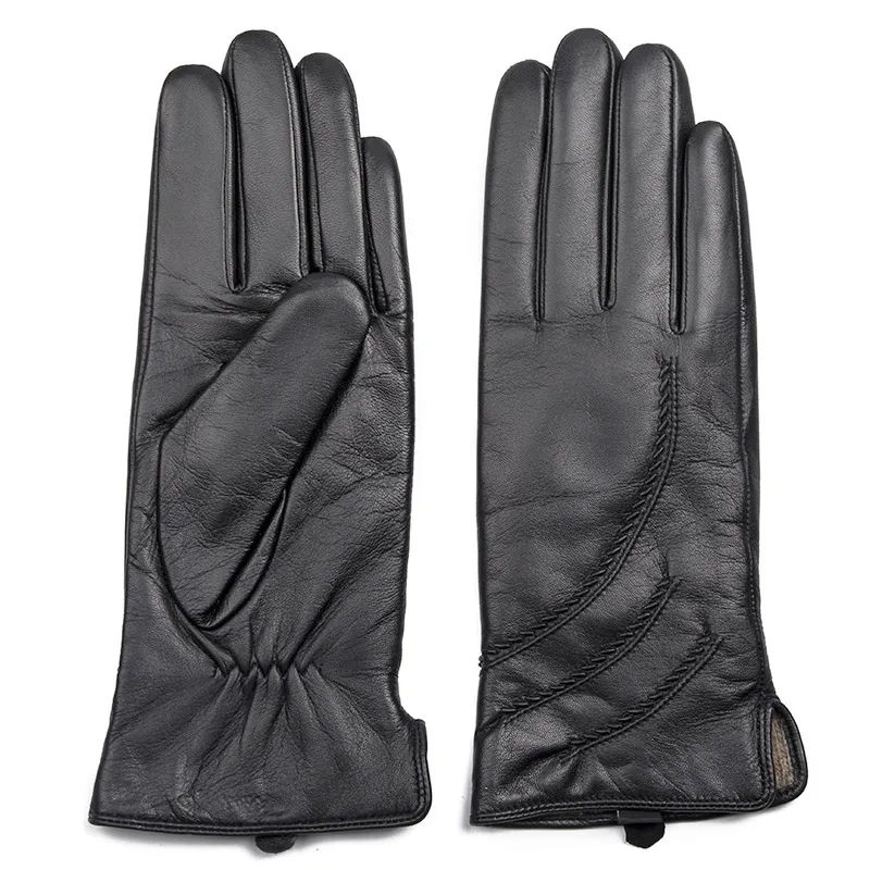 Mens Thick Black Handjob Goatskin Driving Leather Gloves In Europe For ...