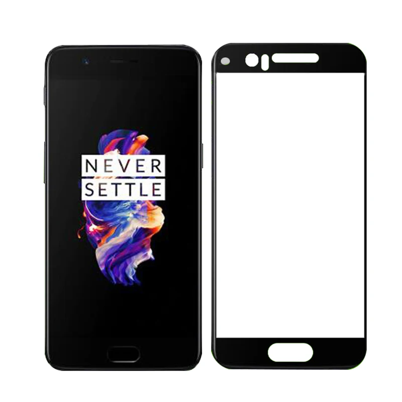 

Fast shipping curved 5d tempered glass screen protector for one plus5