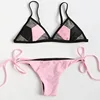 online hotsale Silk Screen Logo christmas Triangle Side Tie string bikini 2018
