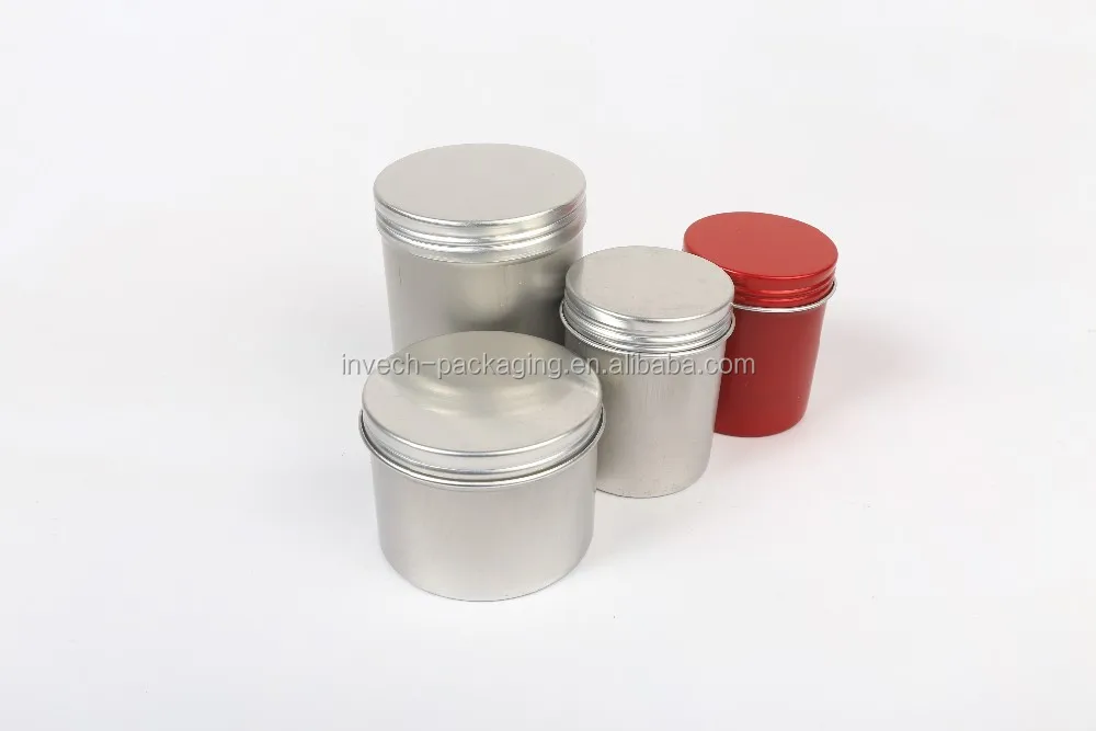 Airtight Aluminium Tea Containers Empty Tins Wholesale 4oz Round