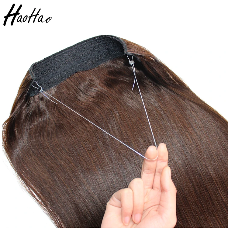 

Top quality fashion style human halo hair extension with factory wholesale price, N/a