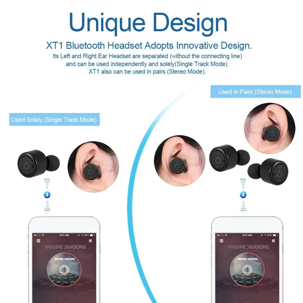 As X1t+ Bluetooth Headphones True Wireless Earbuds Twins Stereo In-ear