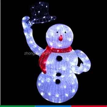 Led Christmas Acrylic Snowman With Top Hat Outdoor Yard Led Christmas Acrylic Snowman With Top Hat Outdoor Yard Art Decoration